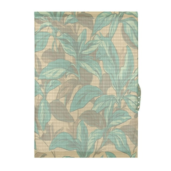 Mint Green Floral Design Door Curtain 25x40in Privacy Mesh with UV Protection Tie Back Rod Pockets