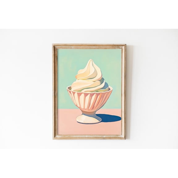 Mint Green Gelato La Dolce Vita Kitchen Home Wall Decor, Unframed Paper Poster 8x10in
