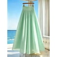 thumbnail image 1 of Mint Green High Waist Pleated A-Line Flowing Maxi Skirt For Women, 1 of 6