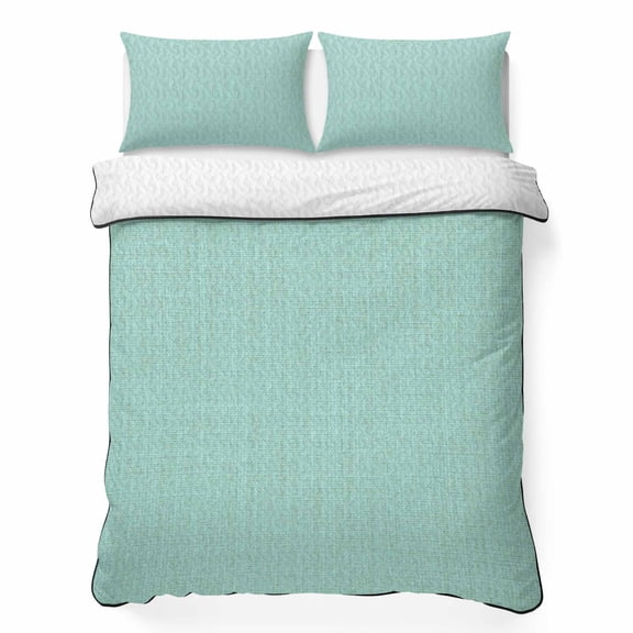 Mint Green King Quilt Bedding Set, Solid Color Retro Linen Lightweight Comforter with 2 Pillow Shams Bedroom Bedspread Set Home Decor for All Seasons