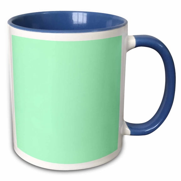 3drose, Mint Green - Light Minty Pastel - Plain Simple One Single Solid Color - Very Pale Aqua Green, 11oz Two-tone Blue Mug