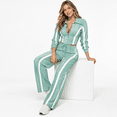Mint Green Medium Women's 2 Piece Striped Athletic Tracksuit Set ...