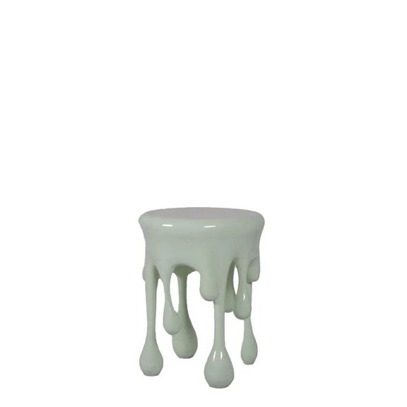 Mint Green Melting Side Table Dripping Statue