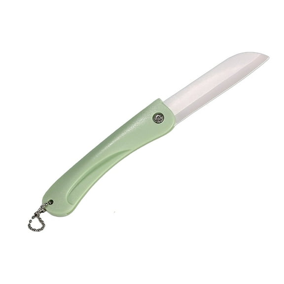 Mint Green Mini Ceramic Folding Blade With Keychain For Easy Portability Ideal For Picnics Hiking And Everyday Use No Odor Retention