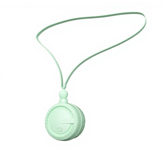 Mint Green Mini Neck Portable Fan, 3-Speed, 360 Rotatable, Long Battery, 3-in-1 Use, No Hair Wrap