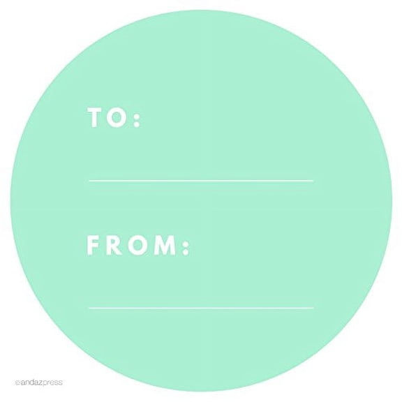 Mint Green Modern To/From Circle Gift Labels, 40-Pack