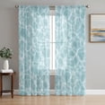 thumbnail image 1 of Mint Green Ocean Waves Sheer Curtains 63 Inches Long, Summer Sea Coastal Light Filtering Window Curtains for Living Room/Bedroom, Rod Pocket Voile Sheer Curtain Drapes, 52"W x 63"L, 2 Panels, 1 of 8
