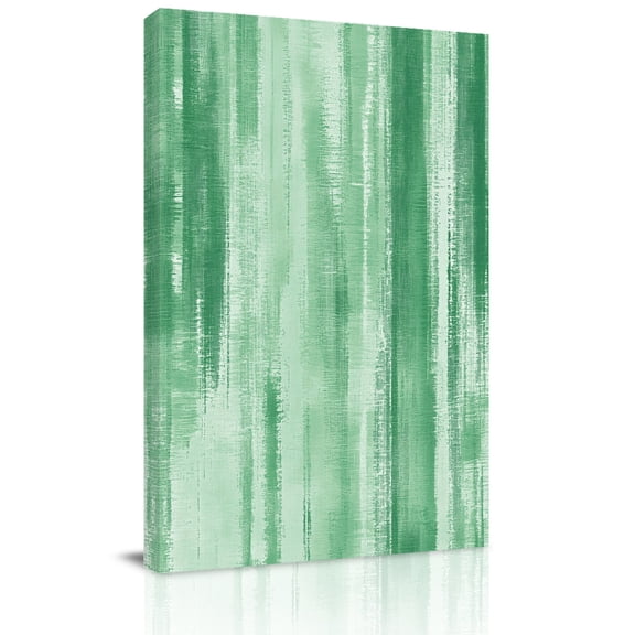 Mint Green Paint Canvas Wall Art for Living Room, Modern Abstract Green Stripes Poster Print Painting for Bedroom Office Home Decoration Wall Pictures Prepare To Hang 8"x12"