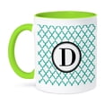 thumbnail image 1 of 3dRose, Mint green pattern monogram initial D, 11oz Two-Tone Green Mug, 1 of 7