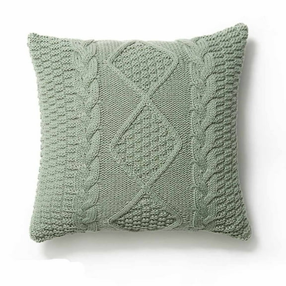 Mint Green Polyester Square Pillow Cover With Zipper Design, Reverse Stitching, Durable Print And Easy Cleaning For Sofa, Bedroom And Home Decor 9.8X9.8X2.0In