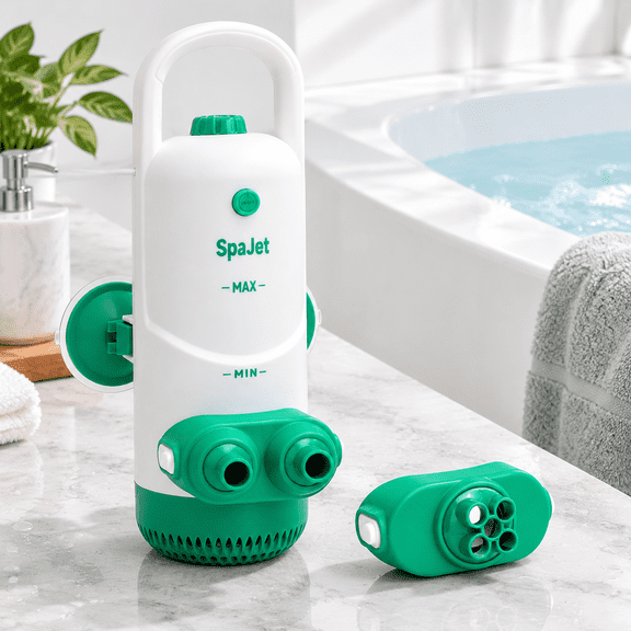 Mint Green Portable Bathtub Spa Jets with Jet and Bubble Modes, Single and Dual Nozzles