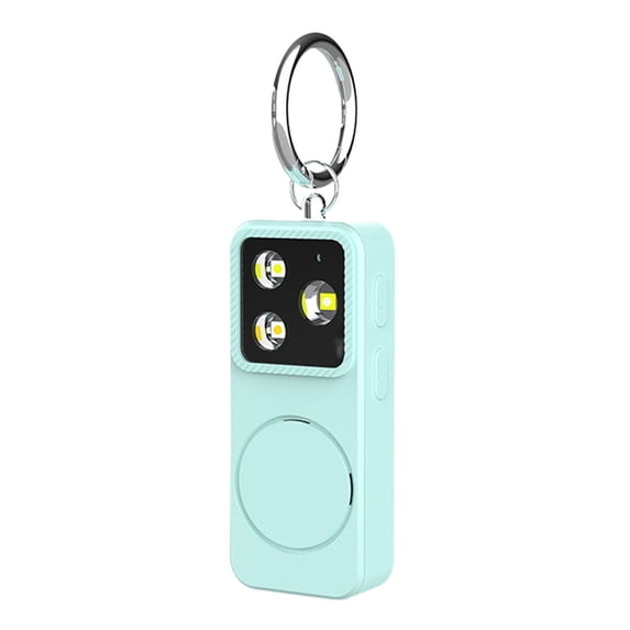 Mint Green Portable Personal Safety Alarm, Rechargeable Anti-Wolf Device with LED Flashlight & Anti-Spy Camera