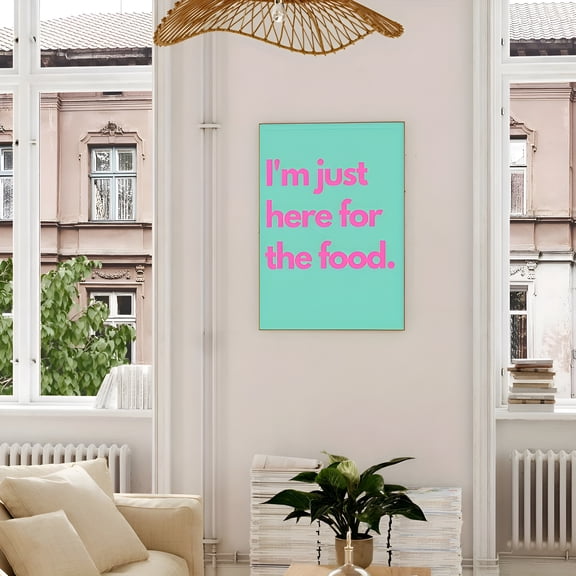 Mint Green Poster Pink Text Humor Quote Modern Minimalist Wall Art for Bedroom Living Room Dining Office Kitchen Gift, UNFRAMED 24x36