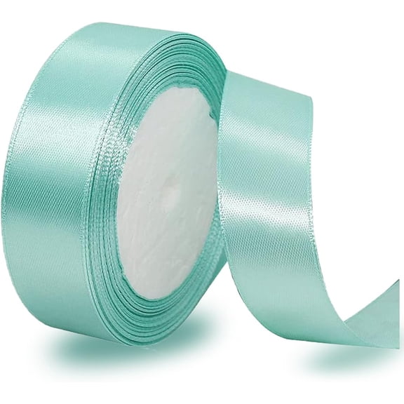 Mint Green Satin Ribbon 3/4 Inch, 25 Yards Satin Fabric Ribbon for Gift Wrapping, Flower Bouquets, Hair Bows Making, DIY Sewing Projects, Wedding Party and Christmas Decorations