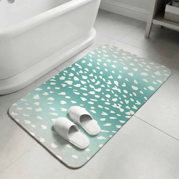 Mint Green Sheep Skin Bathroom Rugs Non Slip Washable Bath Mat Absorbent Low Pile Front Door Mat Ombre Farmhouse Animal Print Indoor Doormat for Kitchen Entryway Shower Decor Accessories 15.7"x23.6"