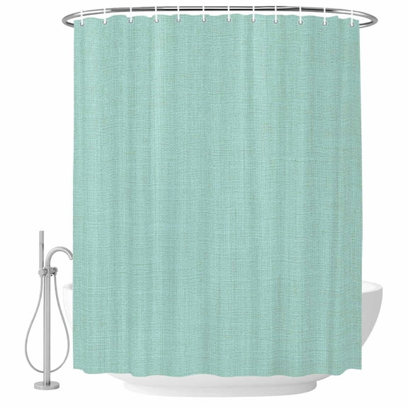 Mint Green Shower Curtain Set with Hooks, Solid Color Retro Linen Water Repellent Shower Curtains for Bathroom Decor Sturdy Shower Curtain, Machine Washable 72x84 Inch