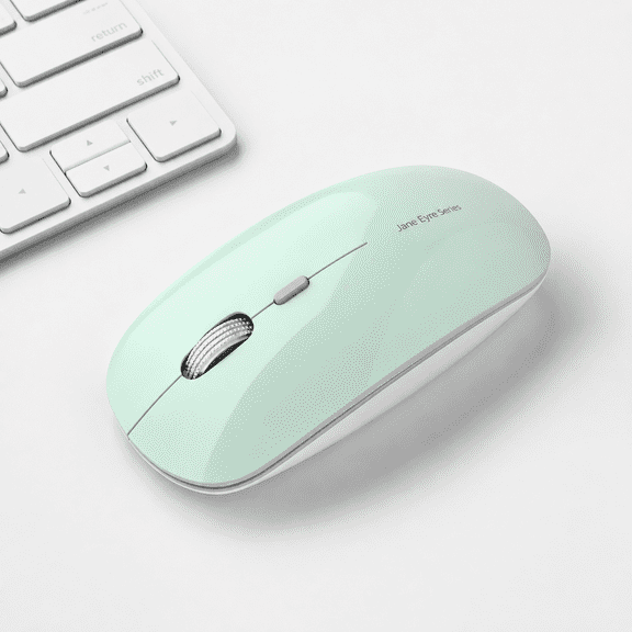 Mint Green Slim Rechargeable Wireless Silent Computer Mouse For Laptops