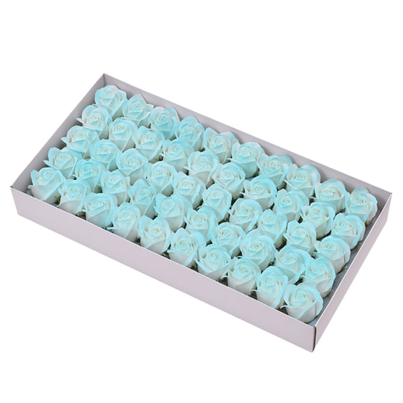 Mint Green Soap Rose Flower Artificial Decorative Bouquet Gift Set 50Pcs 16.93X8.66X2.36 Inches For Wedding Home Decor Mint Green