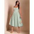thumbnail image 1 of Mint Green Spaghetti Strap Fit & Flare Midi Dress For Elegant Day To Evening Wear, 1 of 7