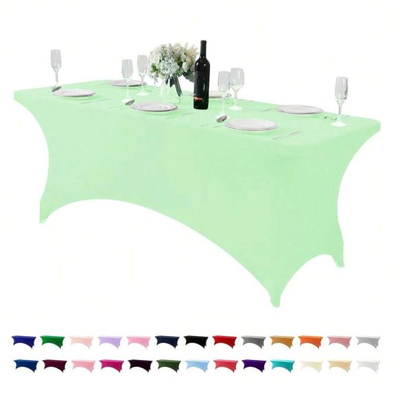 Mint Green Spandex Stretch Table Cover For Rectangular Table 48x30 Inch – Party Wedding Banquet Tablecloth