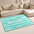 thumbnail image 1 of Mint Green Stripes Pattern Soft Polyester Area Rug 31''x20'', Non Slip, Memory Foam, Water Absorbent, 1 of 7