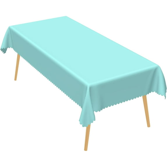 Mint Green Table Cloth, 60x84 Inch Rectangle Polyester Fabric Tablecloth Thick,Wrinkle Resistant Washable Reusable Table Cover for Dining Picnic Outdoor Camping Anniversary Party Decoration