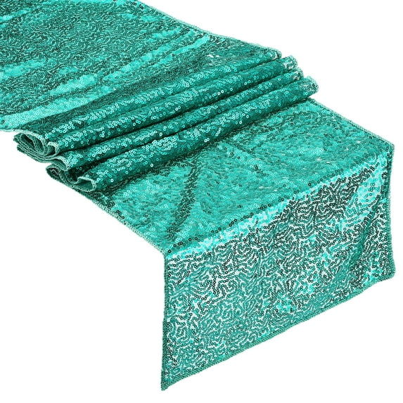 Mint Green Table Runner 71" x 12", Long Shining Sequin Table Runner, 2Pcs