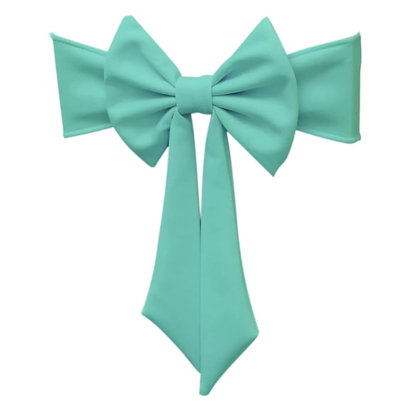 Mint Green Ties-Free Bow Elastic Chair Back Decoration Polyester Material Mint Green Color Celebration Use