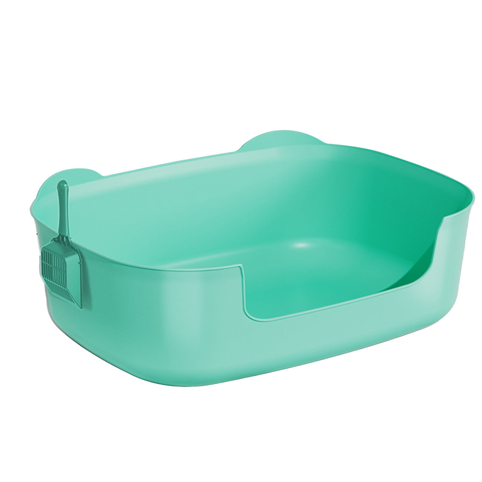 Mint Green Wide Entry Cat Litter Tray High Sides Anti Scatter