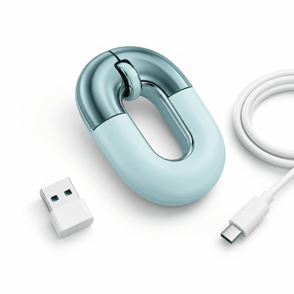 Mint Green Wireless Rechargeable Computer Mouse for Laptops and Travel