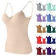 thumbnail image 1 of Mint Green Womens Tank Tops Built in Bra modal Fitted Racerback Tank Tops Casual Basic Sleeveless Cami Shirts Essentials M, 1 of 4