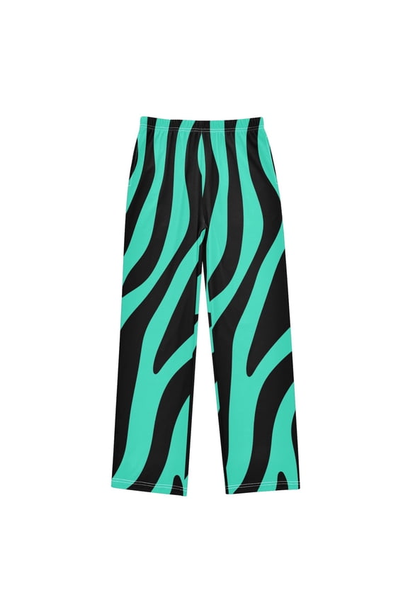 Mint Green Zebra Print Pattern Pajama Pants Soft Lightweight Lounge Pants Bottoms Sleep Pants Warm Comfy