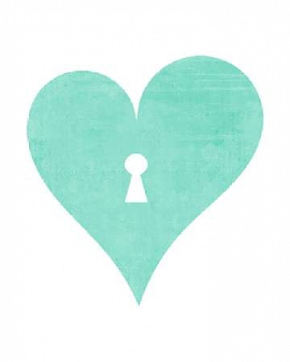 Mint Heart Lock Canvas Art - Tara Moss (24 x 30)