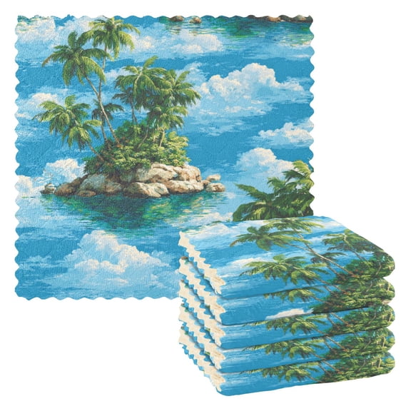 Mint Holiday Kitchen Cloth Dish Towels for Drying Washing Absorbent Dish Rags Reusable soft kitchen dishcloth set 6 Pack