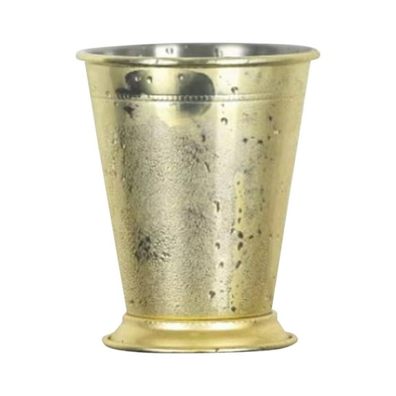 Mint Julep Cups, Classic Stainless Steel Glasses For Party Bar Home Restaurant, 12 Oz Metal Cocktail Glasses For Beer Juice Beverage, Polished & Beaded Decoration Design, 347Ml