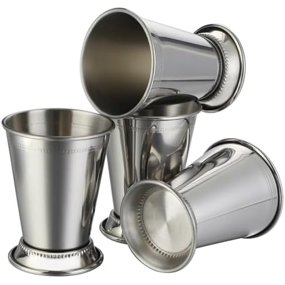 Mint Julep Cups Set of 4,Stainless Steel 12 oz Metal Mint Julep Glasses for Beer Juice Beverage Party Bar Home Restaurant$$Home Decor, Kitchen, & Other