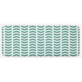 thumbnail image 1 of Mint Kitchen Mat, Abstract Zigzag Chevron Tribal Pattern with Minimalist Effects Modern Boho Design, Plush Decorative Kitchen Mat with Non Slip Backing, 47" X 19", Teal White, by Ambesonne, 1 of 1