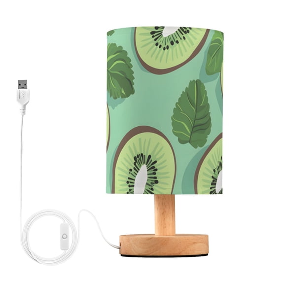 Mint Leaves Kiwi Fruit Table Lamp with USB Port LED Warm Light Lamp Night Light Home Decor