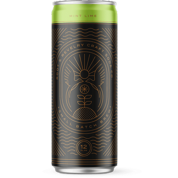Root and Revelry Craft Soda Mint Lime 12 Pack