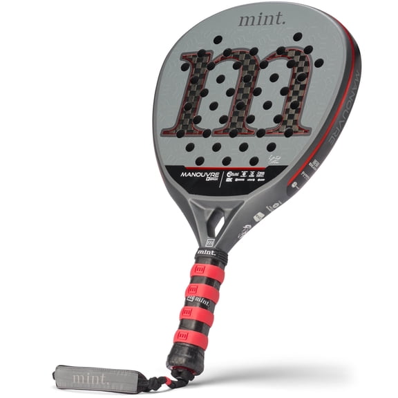 Mint Manouvre Limited Edition 12K Pro Balance Padel Racket, Dark Gray