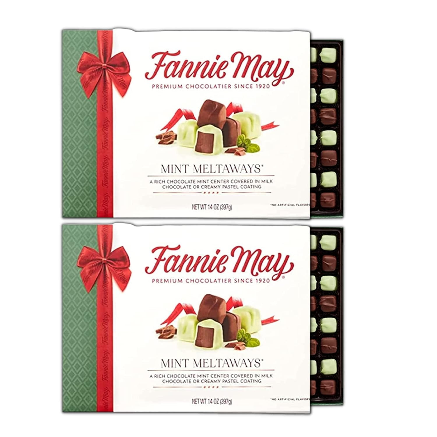 Mint Meltaways Bundle. Includes Two14 Oz Box Of Fannie May Mint