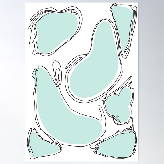 Mint Minimalist Poster Wall Art, Modern Wall Decor For Living Room Bedroom, 8x12 UNFRAMED