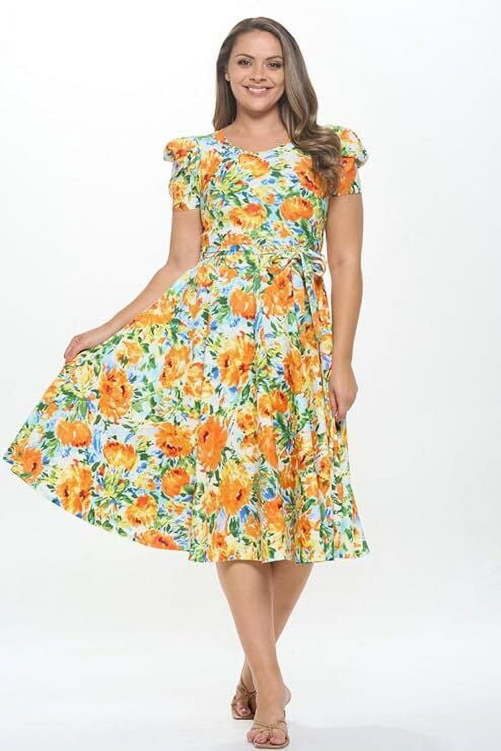 strapless open back dress All For Love Orange Floral Midi Dress – Shop the Mint