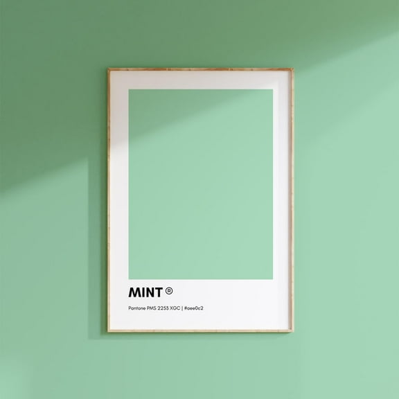 Mint Pantone Print Poster, Green Pantone Poster Print, Pantone Wall Art, Pantone Colors, Spring Wall Art, Kitchen Bar Cart Decor Wall Art, Modern Wall Decor, 8x12 UNFRAMED