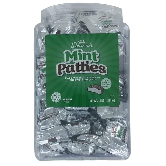 Mint Patties | Made with Decadent Dark Chocolate and Real Peppermint | 64 Oz Jar | Individually Wrapped