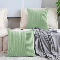 Mint Pillow Covers Lumbar Throw Pillow Covers Rectangular Striped Corduroy Plush Fall Christmas Decorations, Decorative Pillow Cover for Living Room Decor, Set of 2, 20 x 20 inch