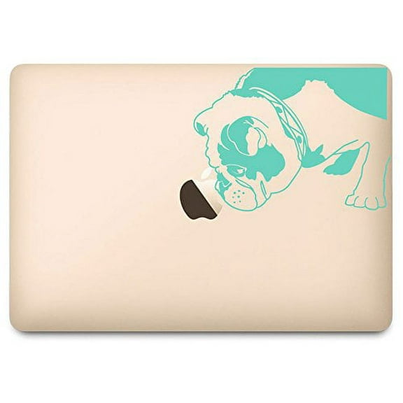 Mint Pink Brit the English Bulldog Decal for 12" Macbook