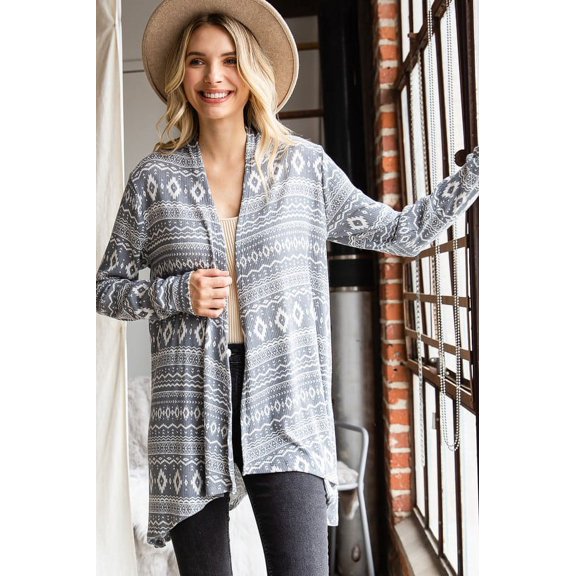 Mint Plus Pink - Boho Bliss Open Front Cardigan - Rayon Fabric, 2 Colors