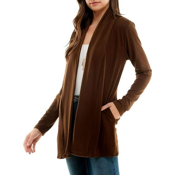 Mint Plus Pink- Women's Casual Lightweight Open Front Cardigans with Pockets and Soft Basic Drape Long Sleeve Sweater