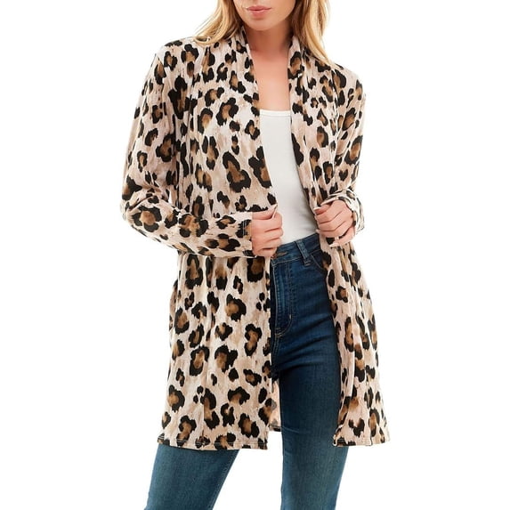 Mint Plus Pink- Women's Casual Lightweight Open Front Cardigans with Pockets and Soft Basic Drape Long Sleeve Sweater